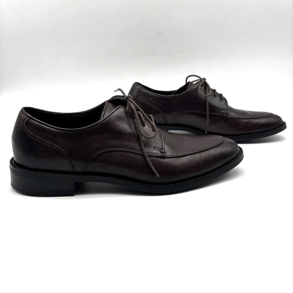 Cole Haan Lennox Hill Grand.OS Dark Brown Split Leather Dress Oxfords Men's 8M